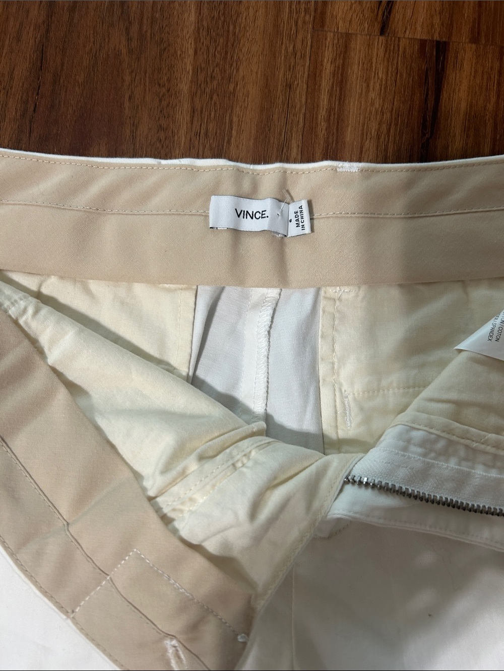 Vince Cream High-Waist Tailored Trousers